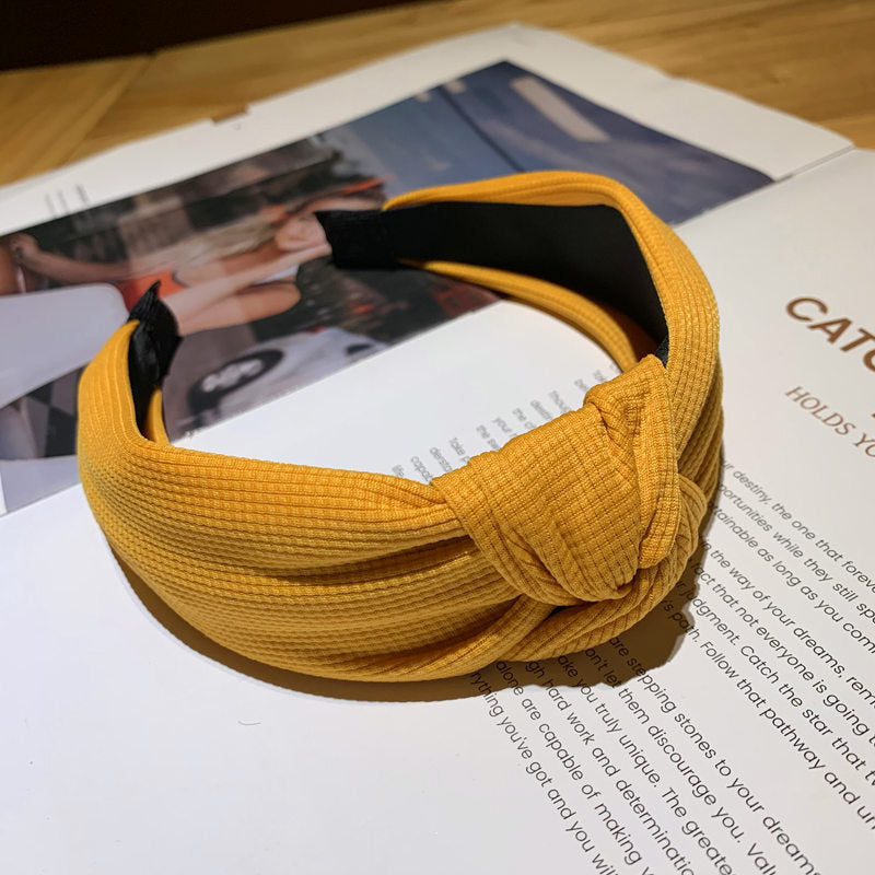 Wholesale Fluorescent Cloth Middle Knot Hairband Solid Color Fabric Headband
